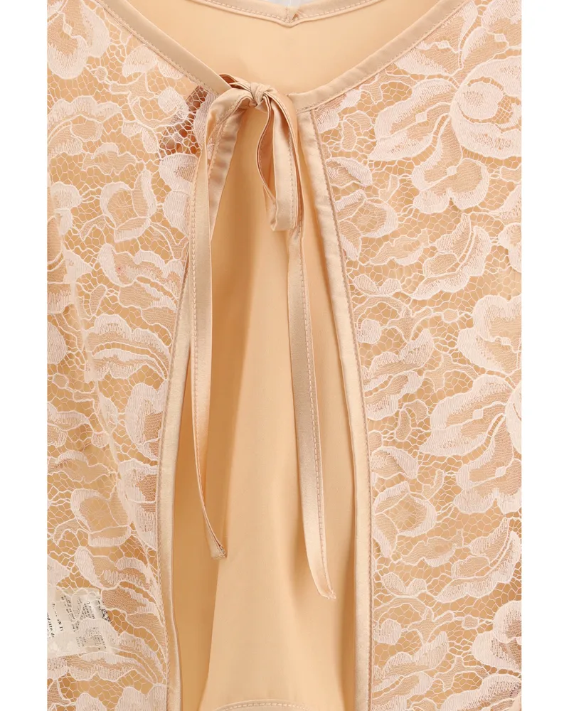 Kristina Ti Women's V-Neck Silk Blouse Orange Outer Shirt Orange