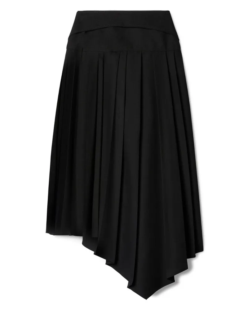 OFF-WHITE Pleated Asymmetric Skirt — Black Black