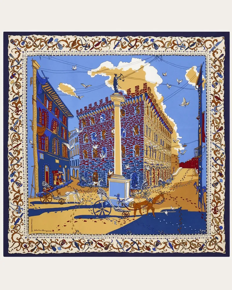 Ferragamo Women's Silk Scarf Beige Scarfs Beige