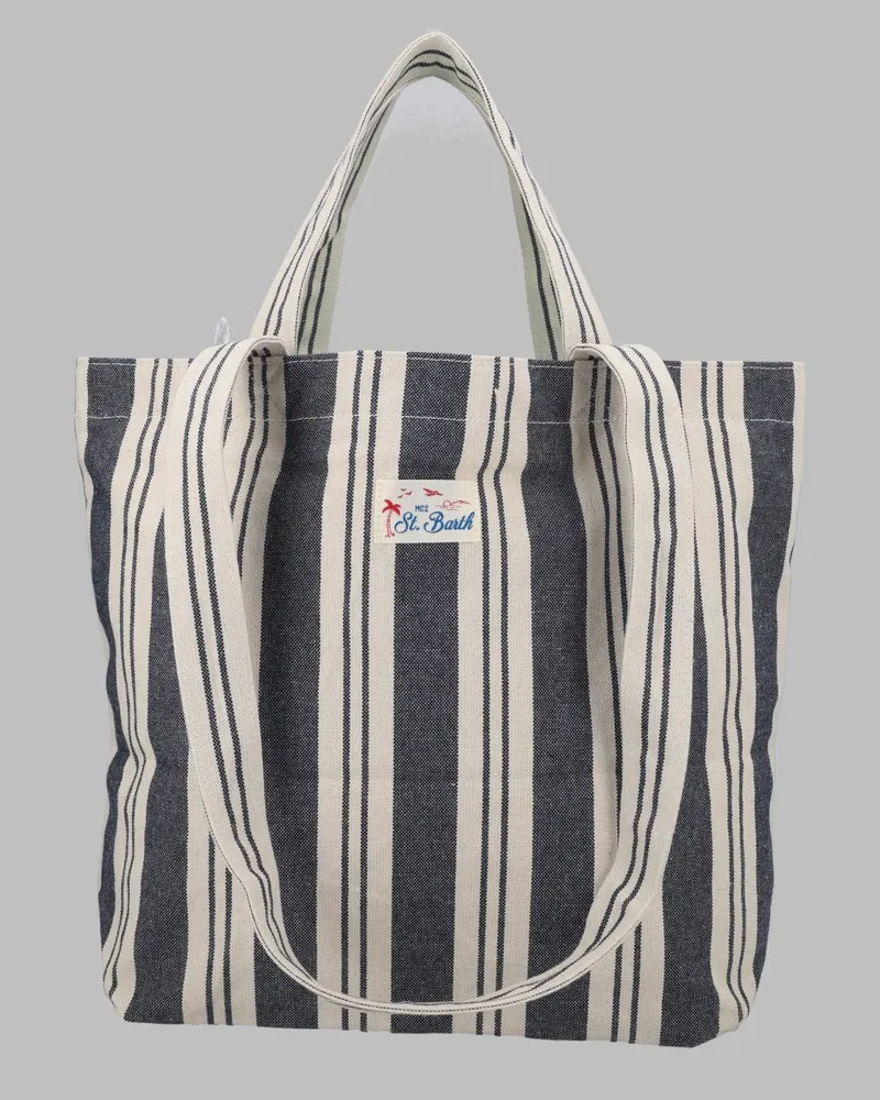 MC2 Saint Barth Men's Tote Bag Essential Beach Blue Cotton Handbags Hand Blue