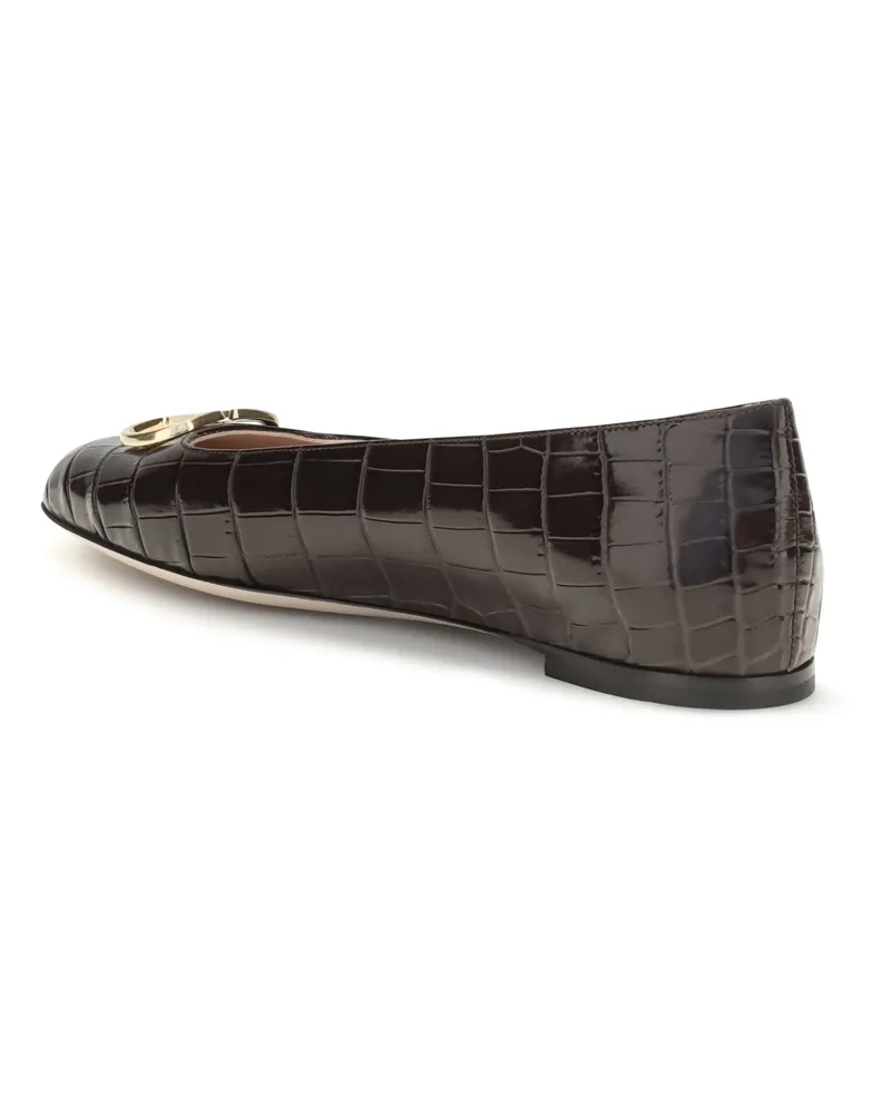 Valentino Garavani Women's Ballerina Flats Oak Brown Nappa Leather Upper: Calf Shoes Brown