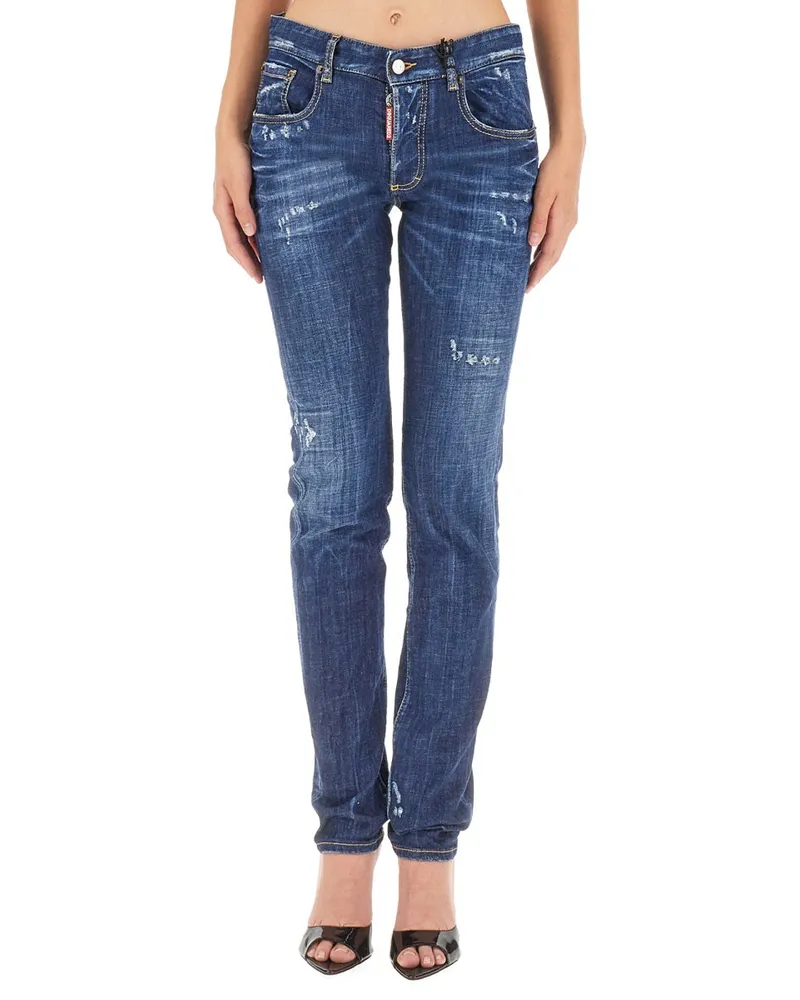 Dsquared2 Cotton Stretch Jeans — Blue Blue