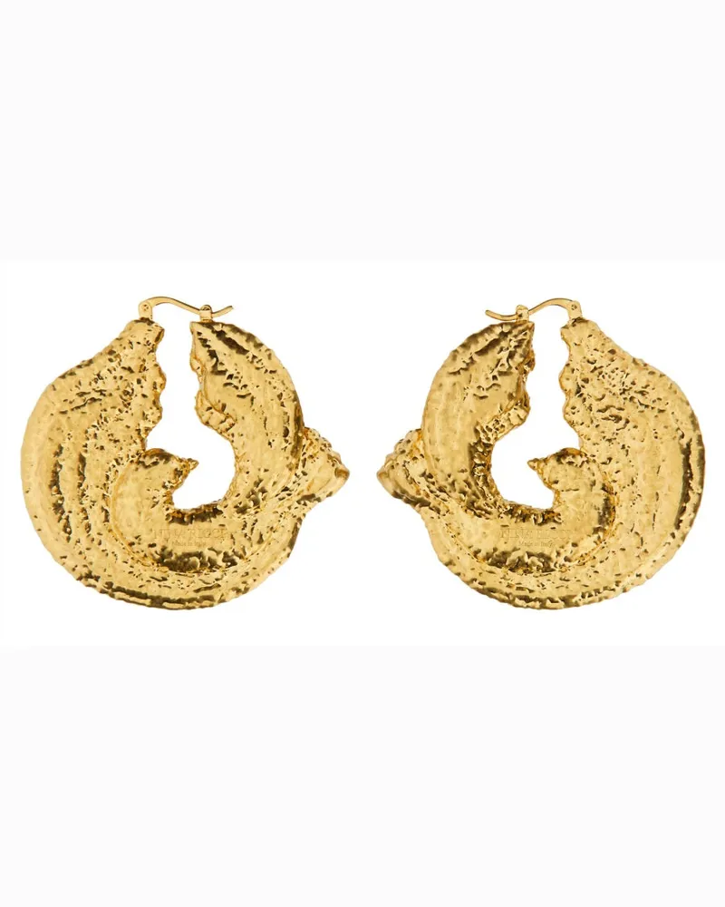 Nina Ricci Twisted Gold Brass Earrings — Gold Gold