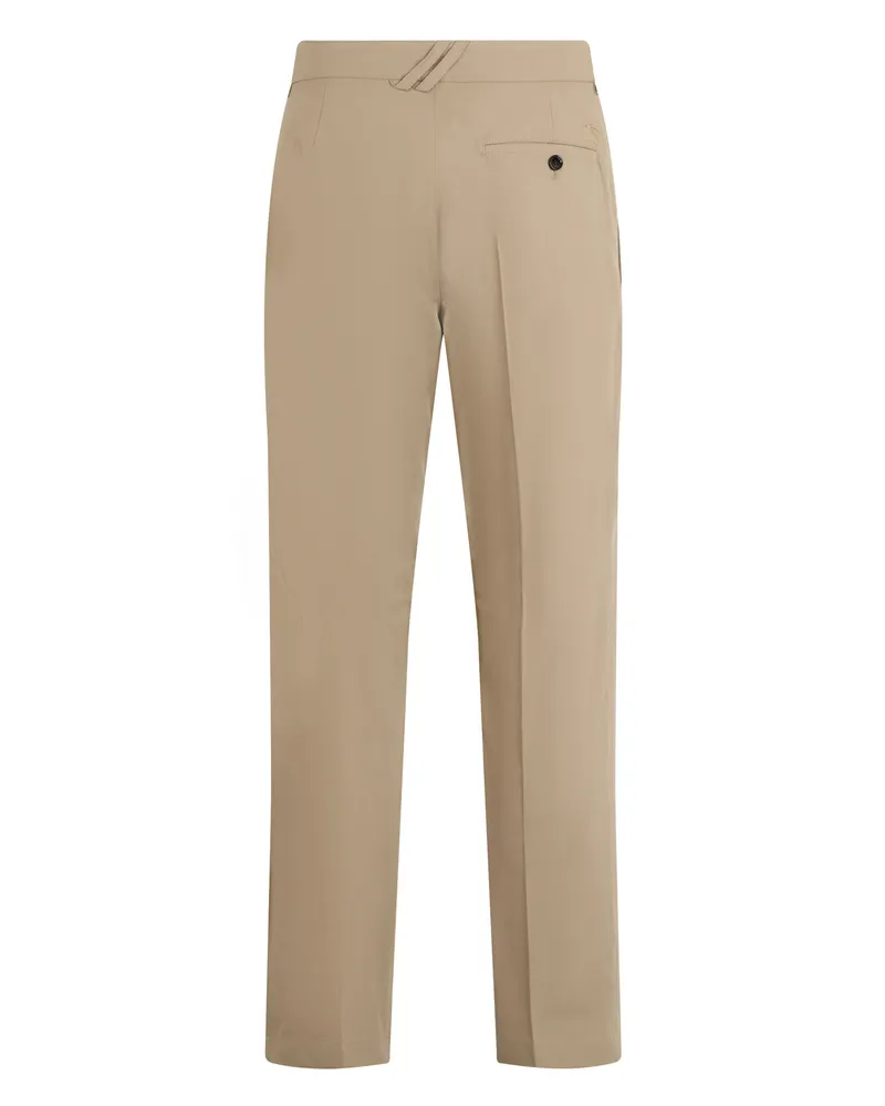 Burberry Straight Cotton Trousers — Beige Beige