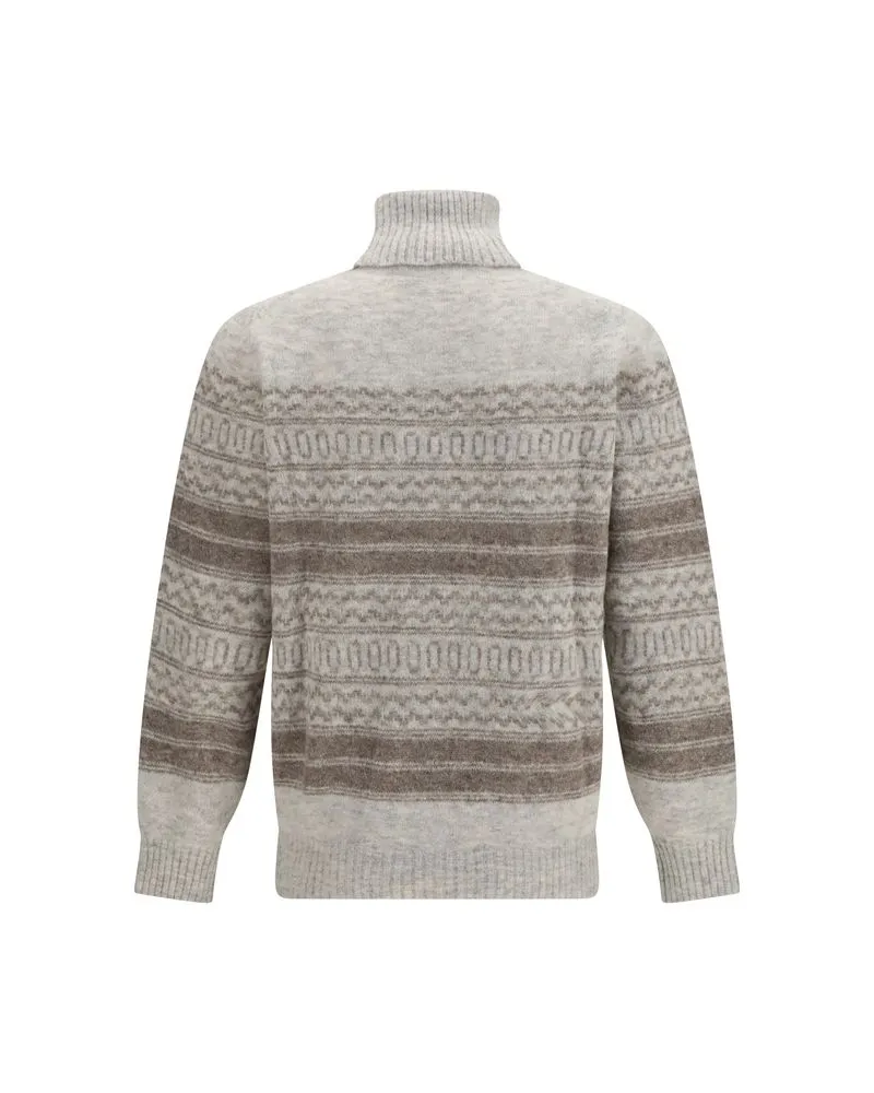 Brunello Cucinelli Men's Gray Alpaca Vicugna Pacos Turtleneck Clothing Gray