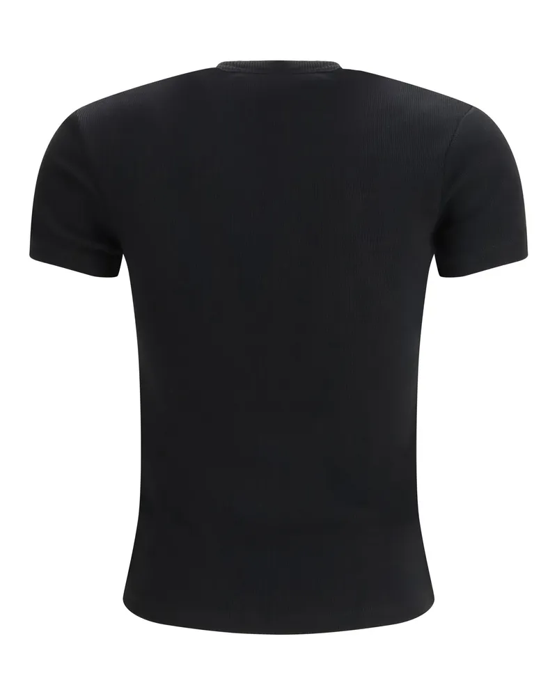 OFF-WHITE Women's T-Shirt Rib Basic Black-White Cotton T-Shirts & Jerseys Black/white Black