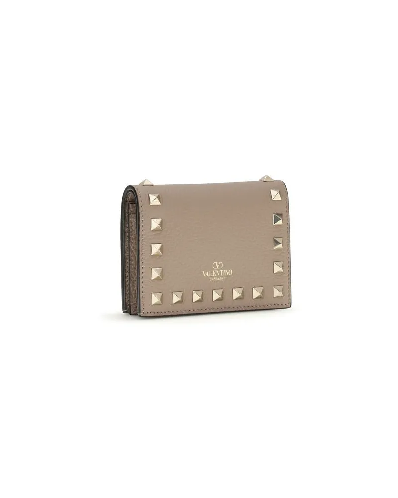 Valentino Garavani Women's Multicolor Calf Leather Bos Taurus Wallet Beige
