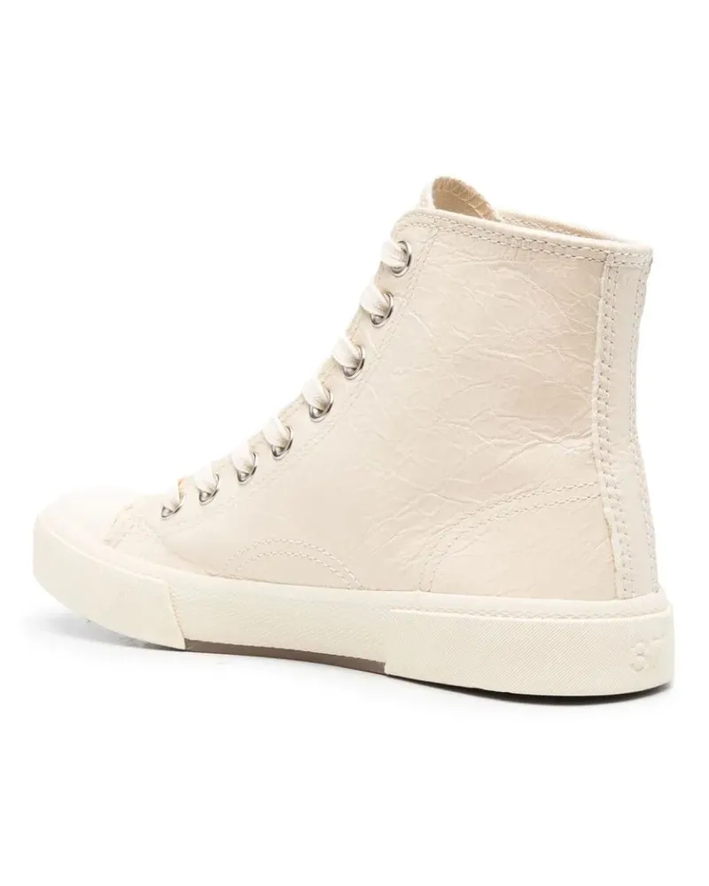 Balenciaga Women's Paris Logo High-Top Sneakers White Shoes White
