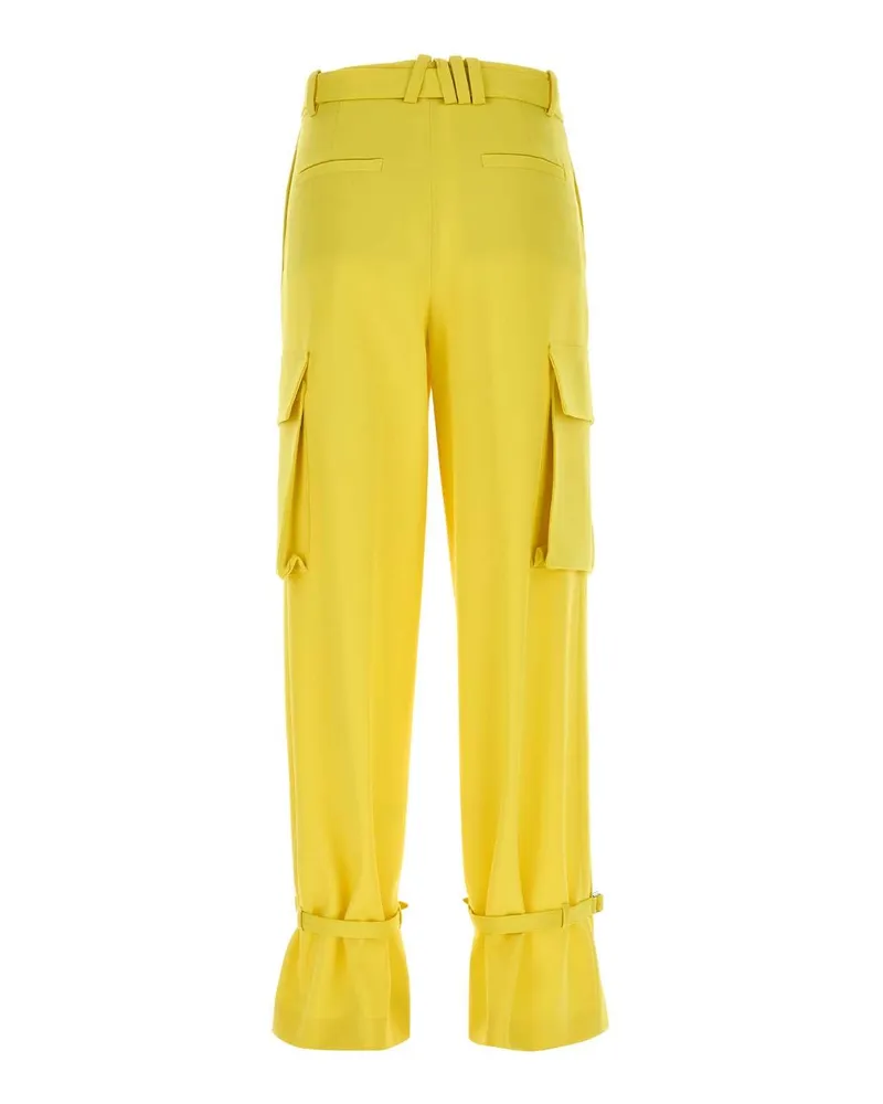 ATTICO Women's Yellow Wool Cargo Pant Pantaloni Trousers Yellow