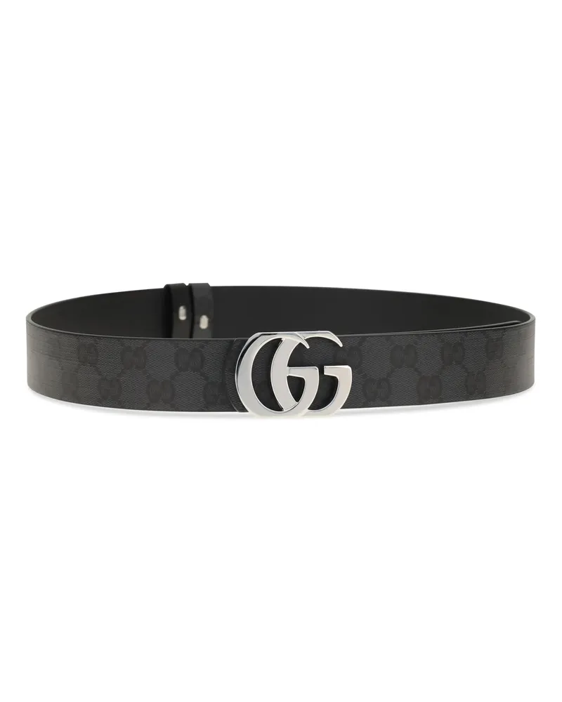 Gucci Men's Reversible Cut Gg Marmont Black Black-Black Cotton; Linen; Polyurethane Belts E Braces Black/black Black