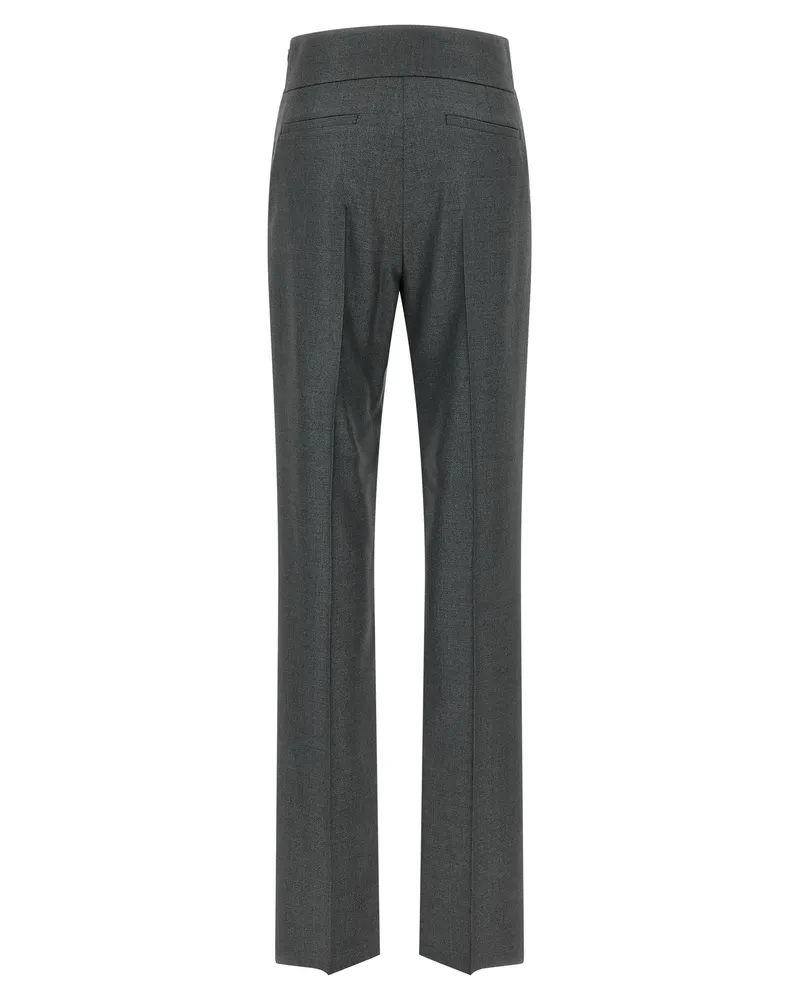 Valentino Garavani Textured Silk Wool Trousers — Gray Gray