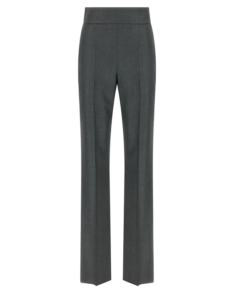 Valentino Garavani Textured Silk Wool Trousers — Gray Gray
