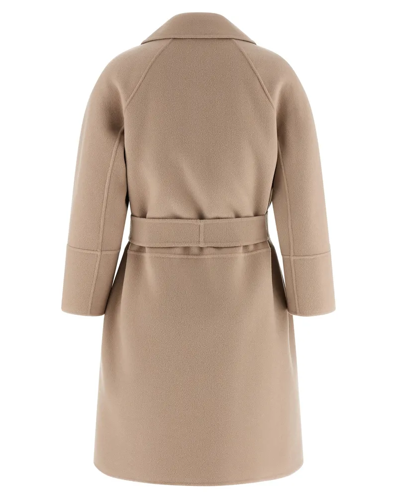Max Mara Women's Beige Virgin Wool Coat Clothing Beige