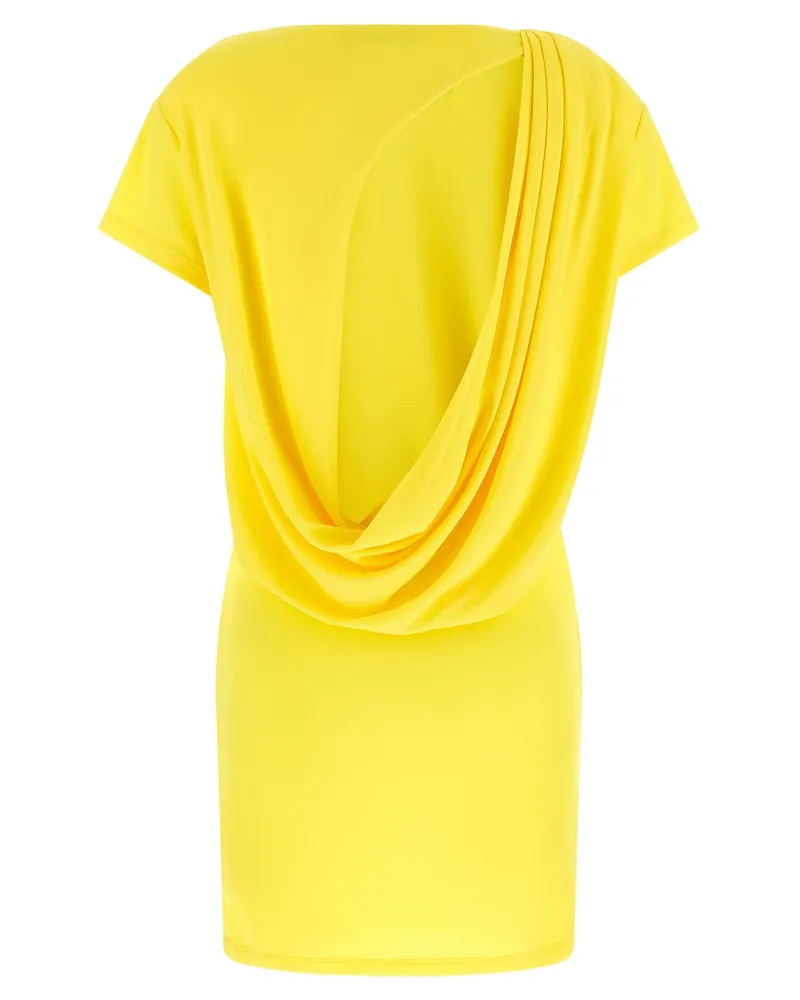 Jacquemus Women's Bicolor Viscose Short Dress Yellow