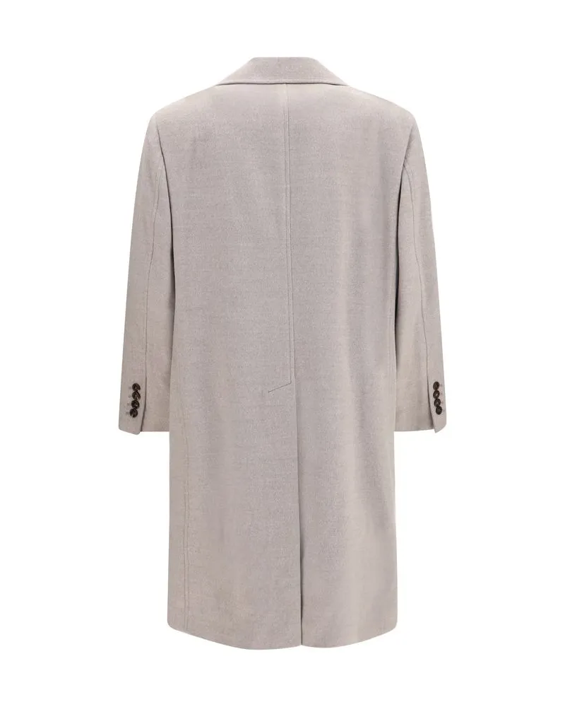 Brunello Cucinelli Men's Beige Wool Oves Aries Coat Clothing Beige