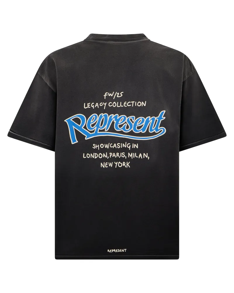 REPRESENT Logo-Embroidered Cotton T-Shirt — Black Black