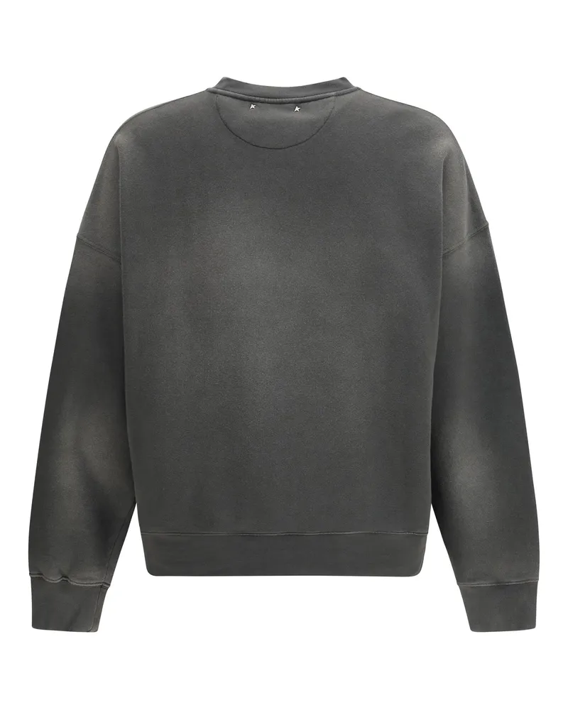 Golden Goose Men Star Embroidered Sweatshirt Charcoal Cotton Sweatshirts Sweater Charcoal