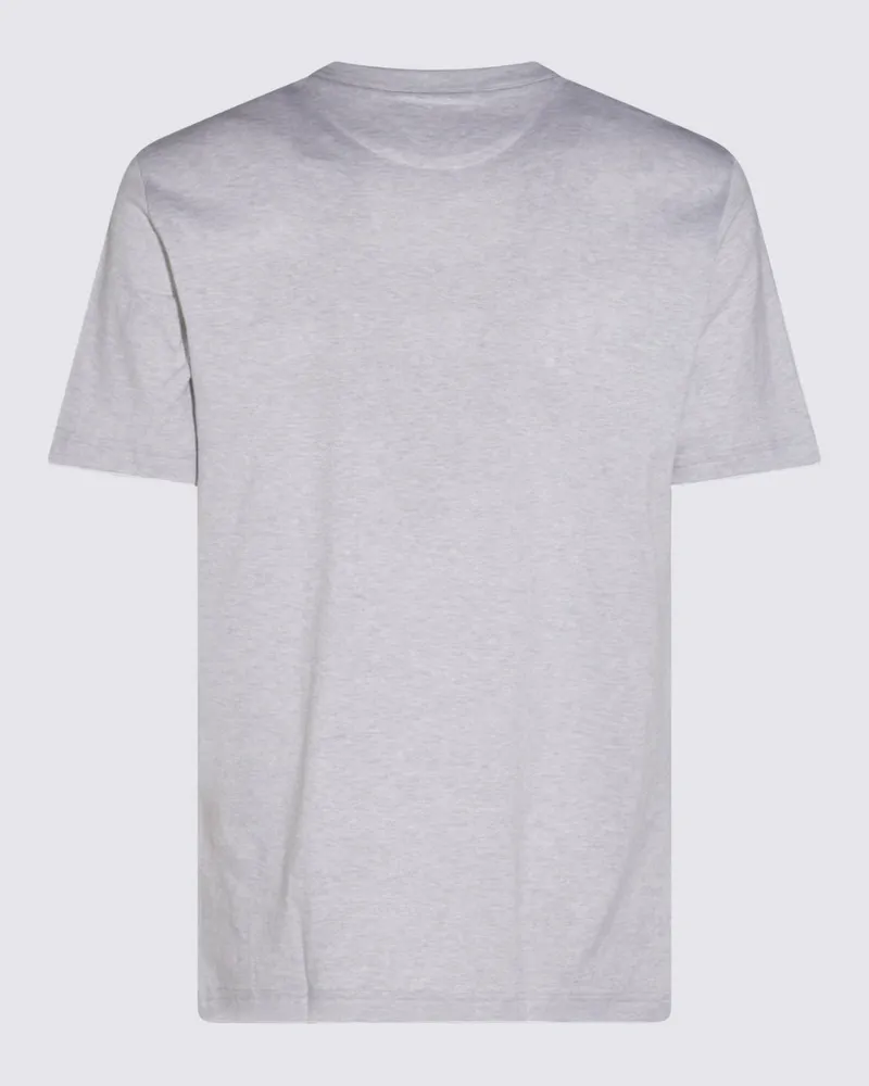Eleventy Men's T-Shirts And Polos Grigio-Bianco _100 % Co Gray