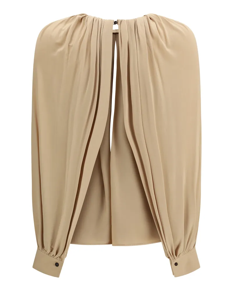 Ferragamo Women's Open-Back Blouse Beige-Marron Viscose; Elastane Shirt Beige/marron Beige