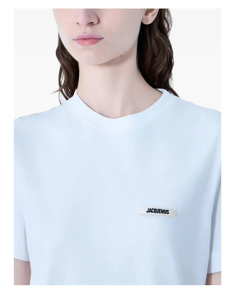 Jacquemus Logo Patch and Chest Pocket T-Shirt — White 