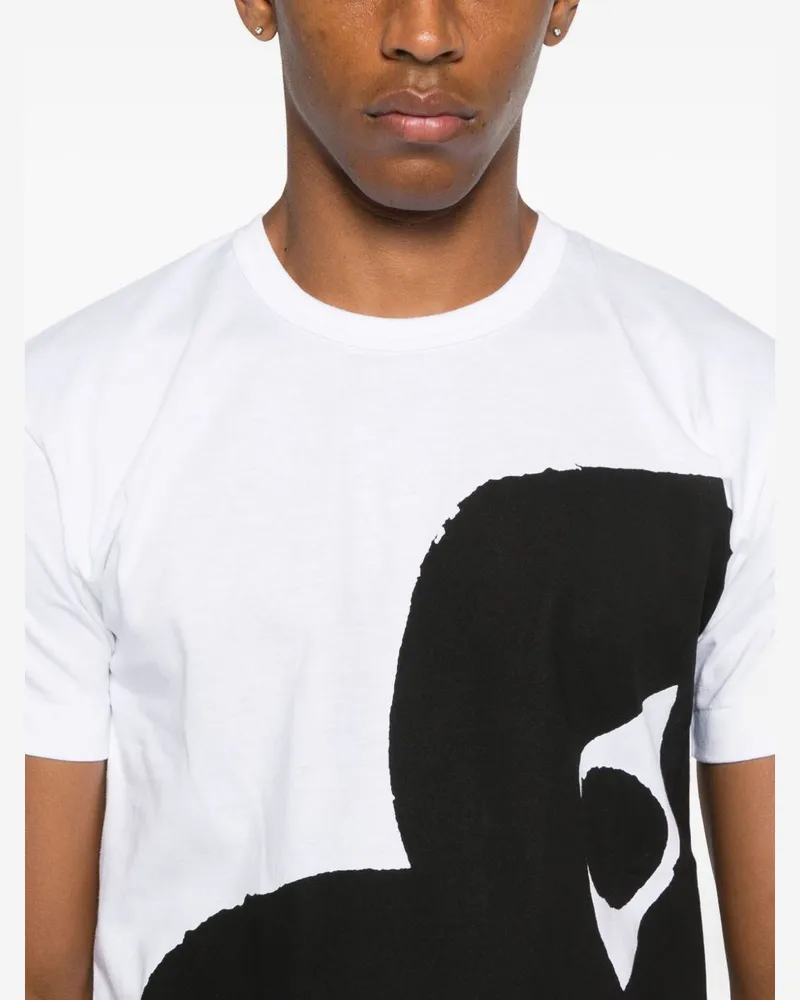 Comme des Garçons Black Heart Graphic T-Shirt — White White