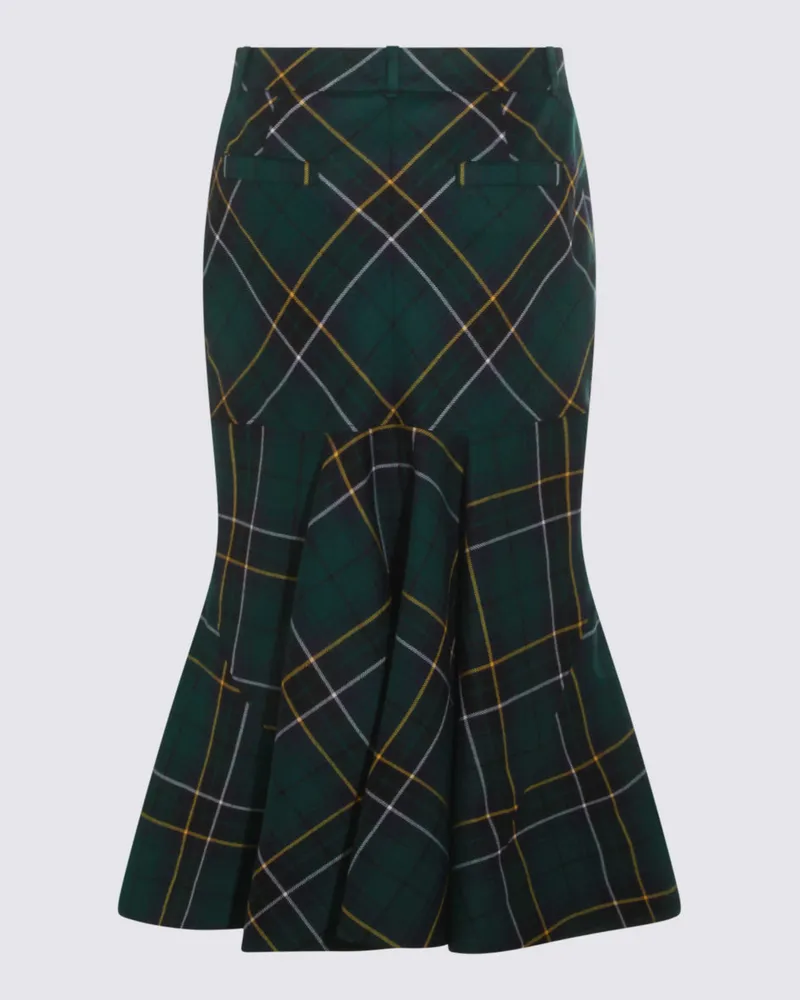 Alexander McQueen Women's Skirts Navy-Green-Yellow _wo Navy/green/yellow Green