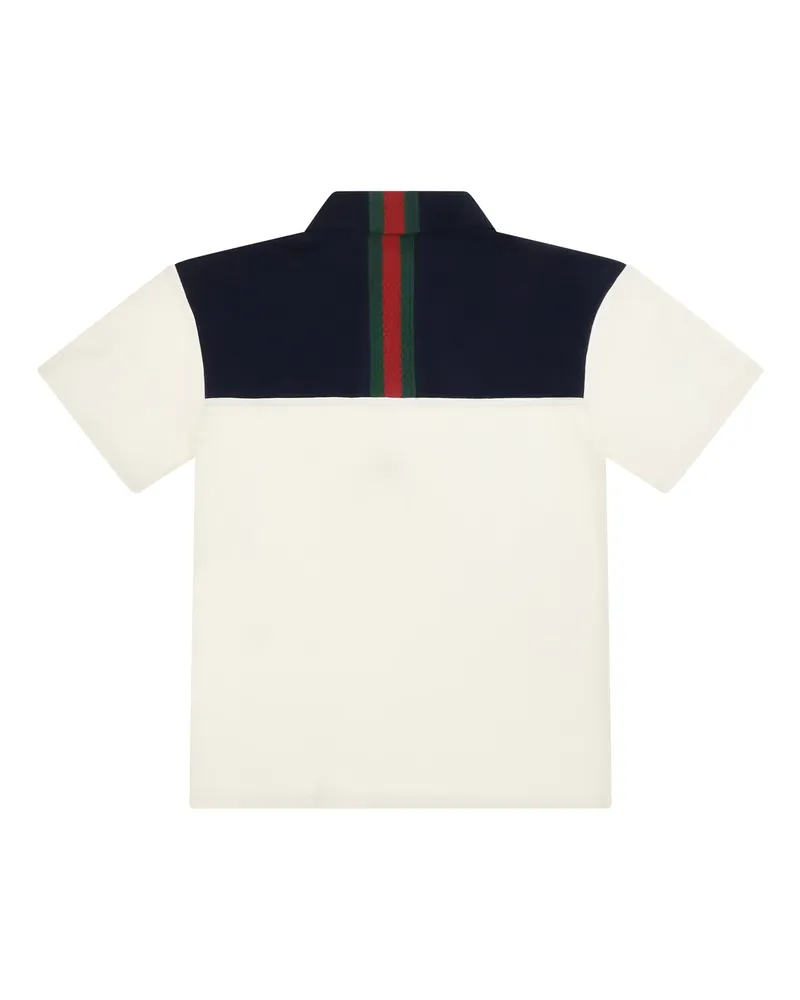 Gucci Web Trim Cotton Piqué Polo — Multicolor Multicolor