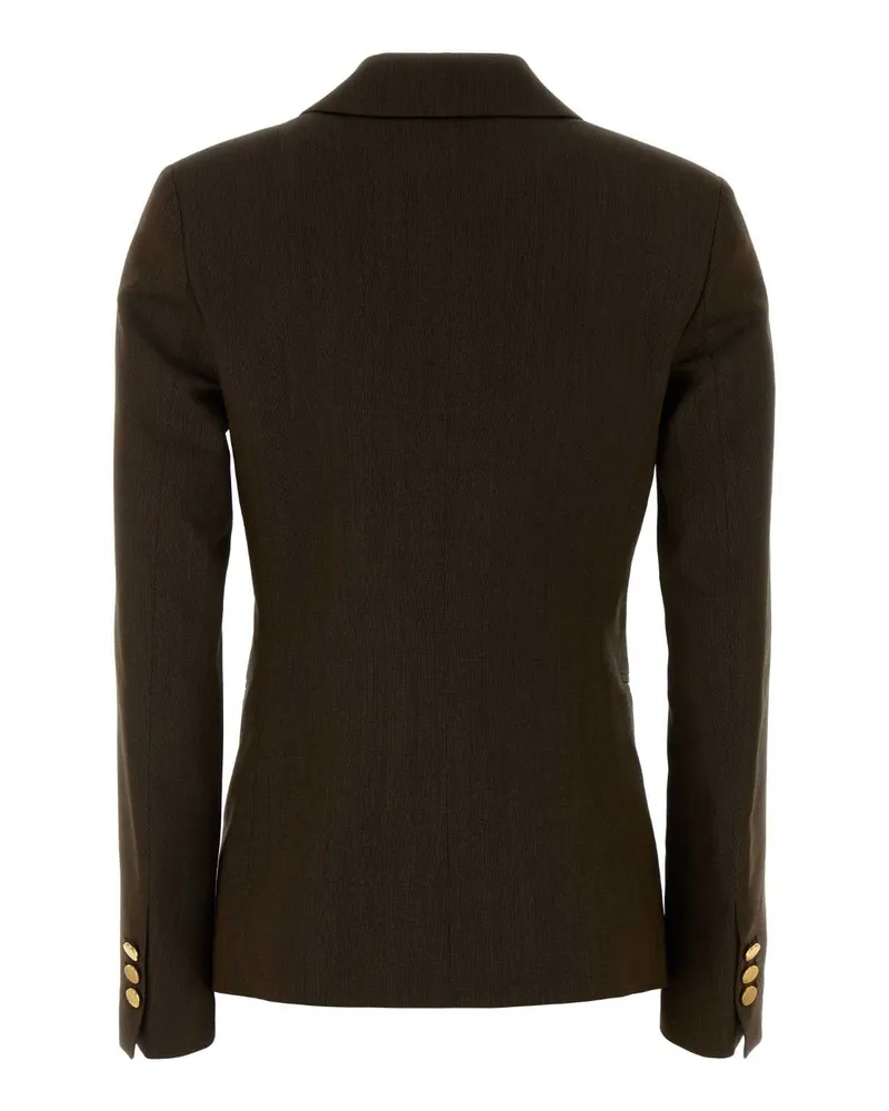 Alberta Ferretti Twill Blazer — Brown Brown