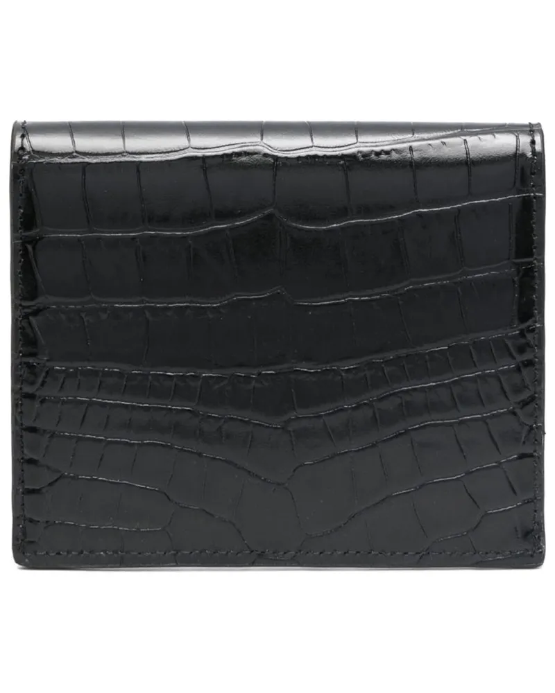 Totême Leather with T-Lock Hardware Card Case — Black Black