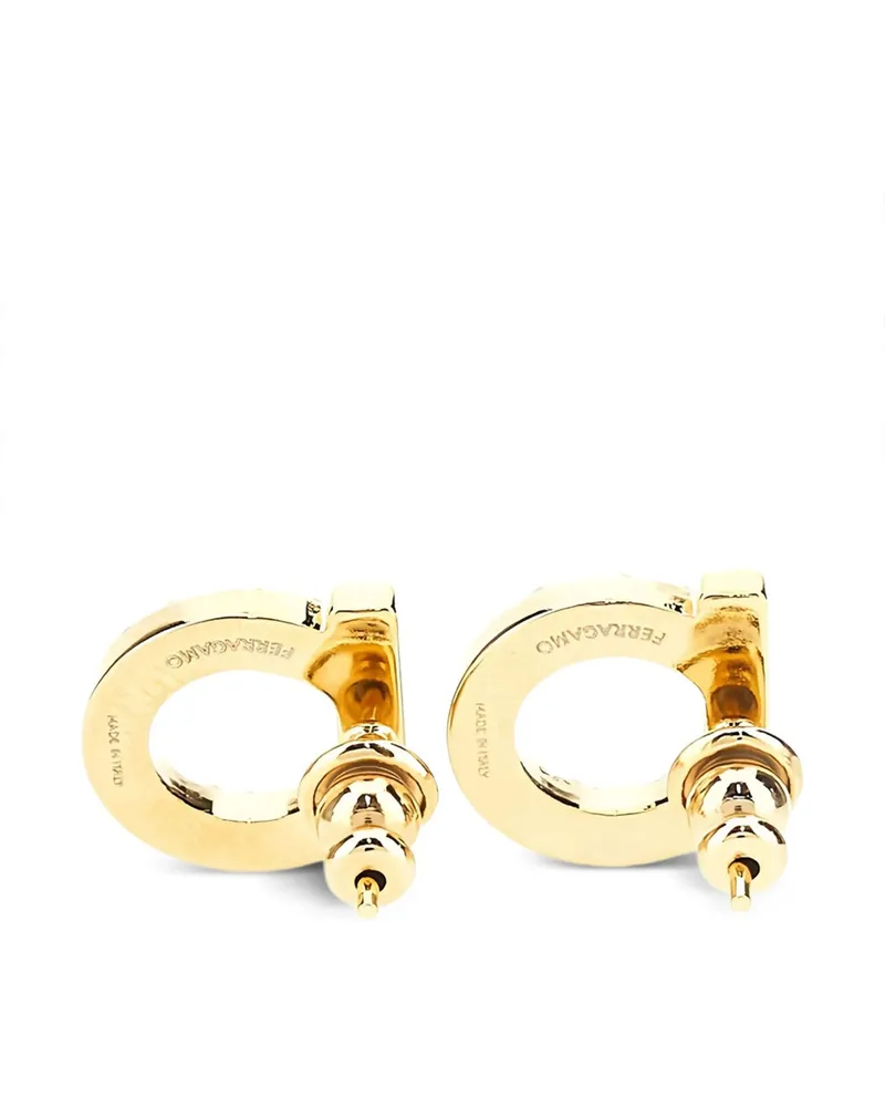 Ferragamo Pearl-Embellished Earrings — Gold Gold