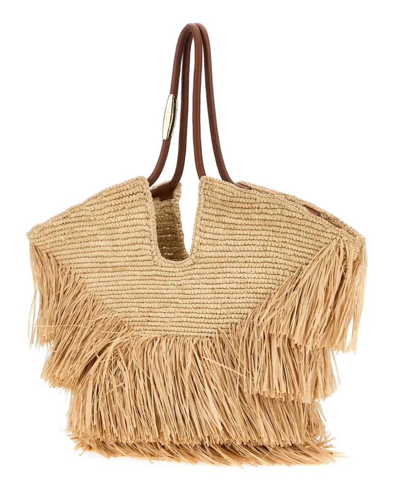 Zimmermann Women's Raffia Medium Goldentime Shopping Bag Natural Borse A Mano Beige