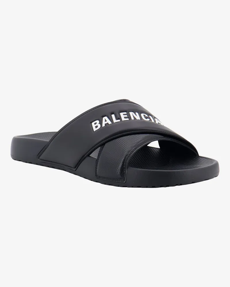 Balenciaga Men's Slide Sandals Eva Black Polyurethane Black