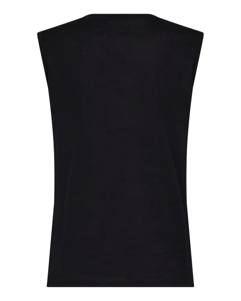 Fendi Women's Sleeveless Organic Jersey Top Black Cotton Knitwear Sweater Black