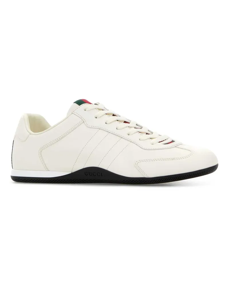 Gucci Men's White Leather  Shift Sneakers Milkshakevrvvrv Calf Skin White