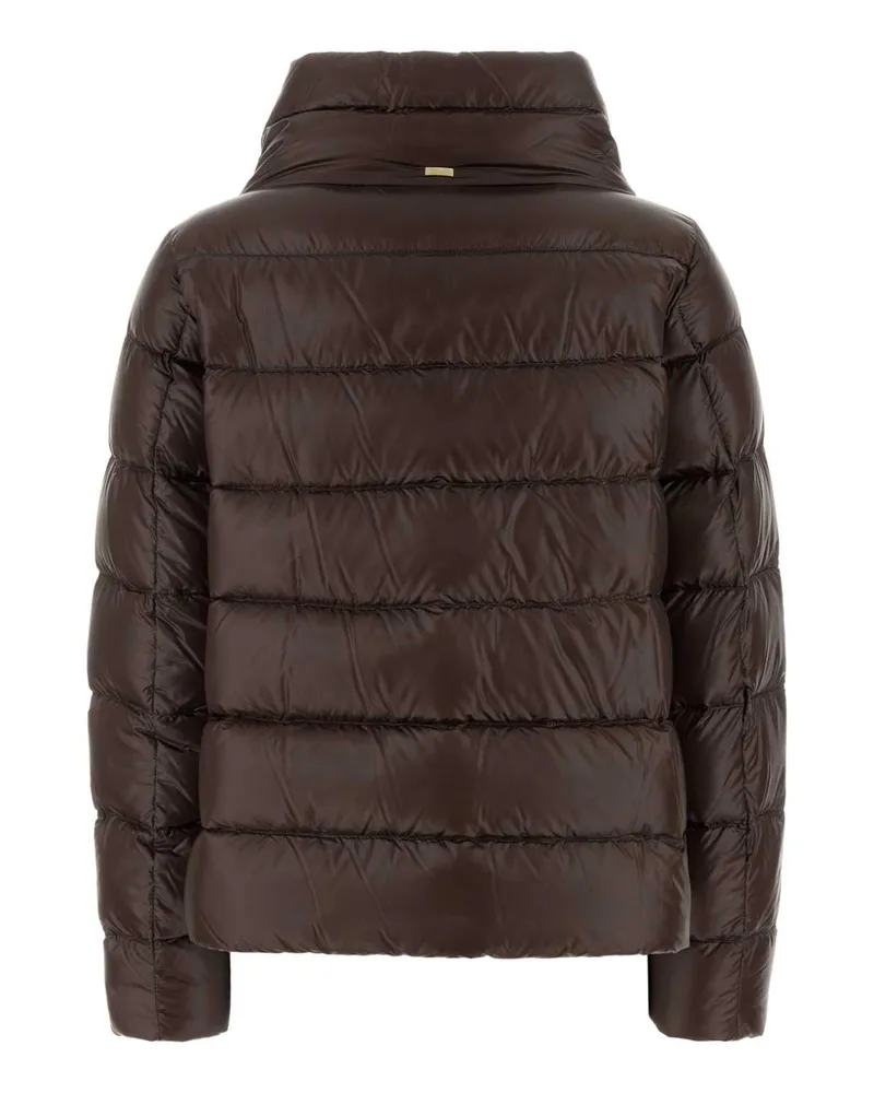 Herno Women's Chocolate Nylon Down Jacket Cioccolato Piumini Brown