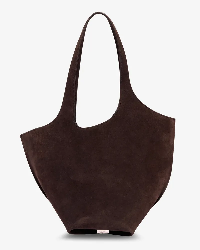 ATTICO Women's Suede Shoulder Bag Brown Leather Brown