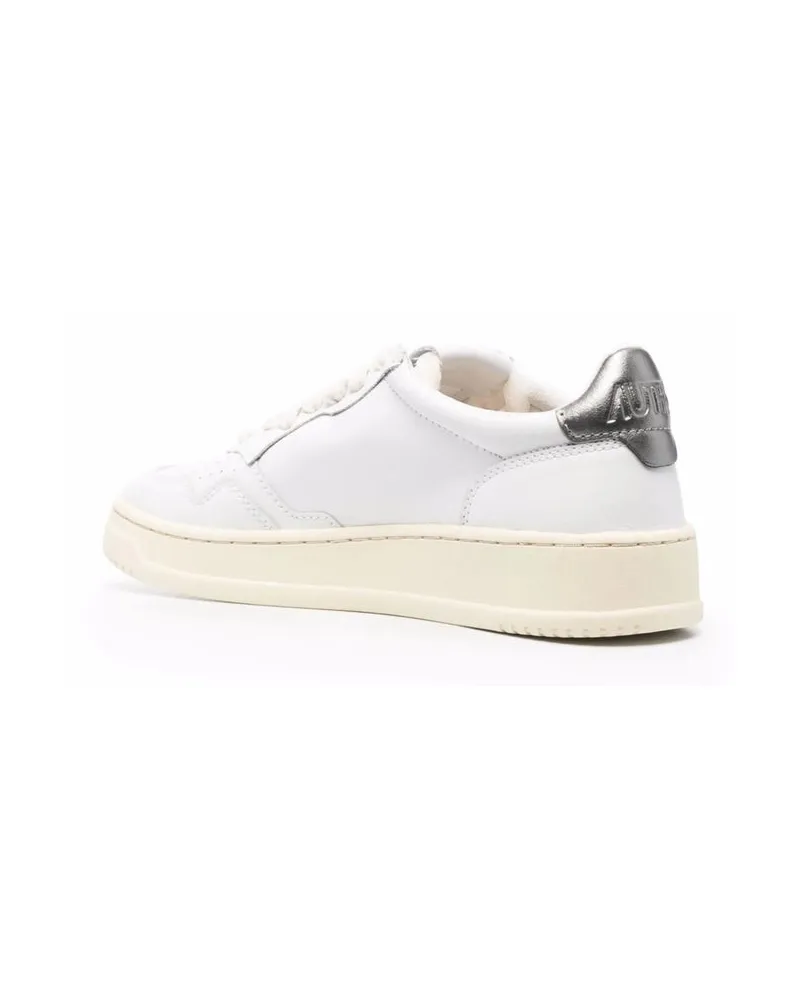 AUTRY Women's Sneakers With Suede Panelling White Calf Leather Trainers White