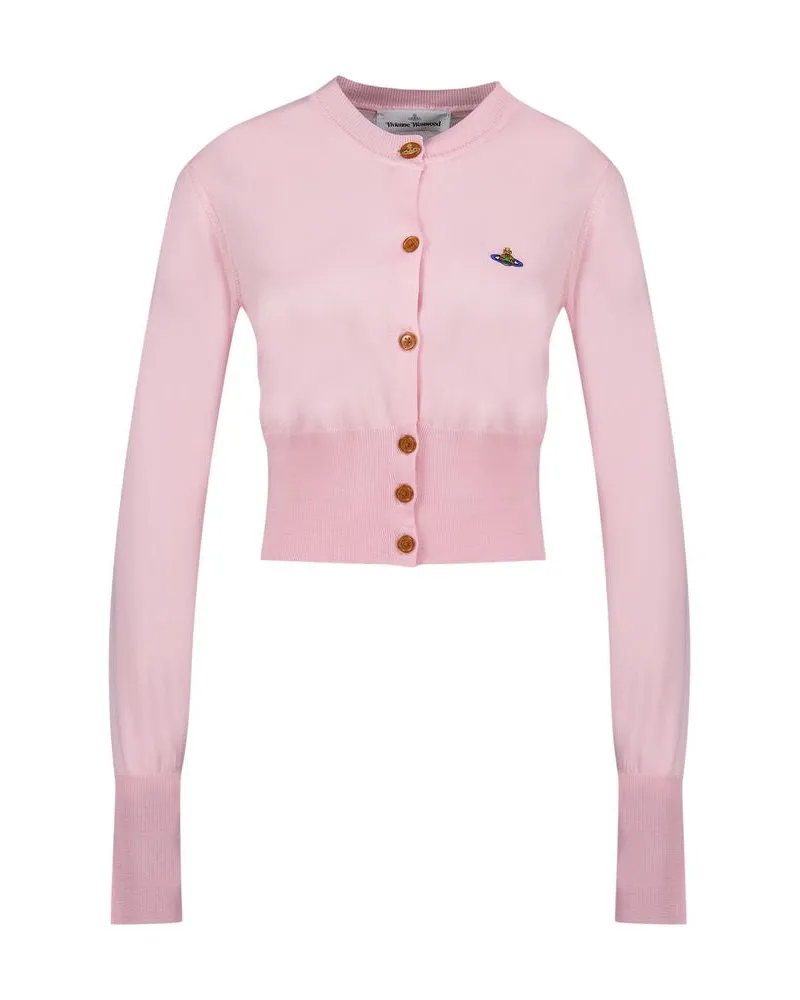Vivienne Westwood Women Bea Cropped Cardi T-Shirt -  Wool Pink Concept-Store Ready-To-Wear Pink
