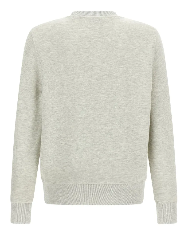 AUTRY Logo-Embroidered Mélange Cotton Sweatshirt — Cream Cream