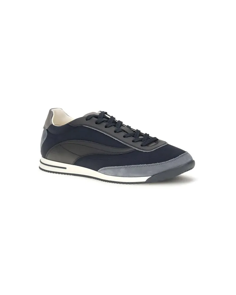 Brunello Cucinelli Men's Blue Suede Leather Athletic Sneakers 
