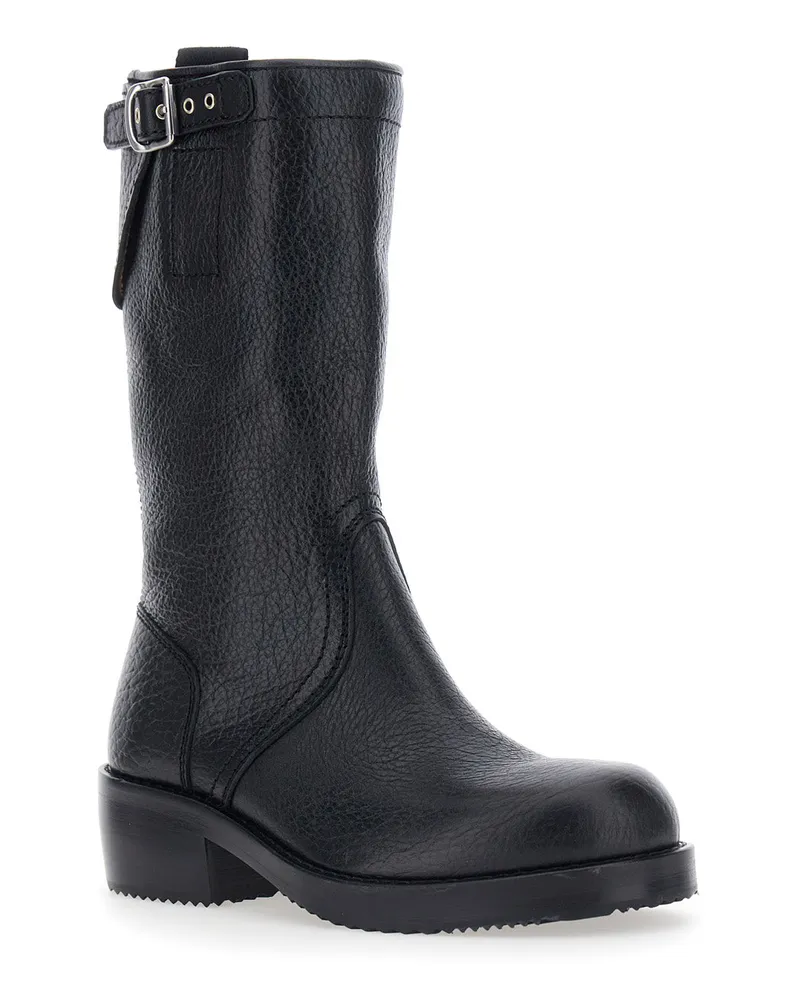 Dries van Noten Women's Boots Ws262-82 Calf Leather Black Black