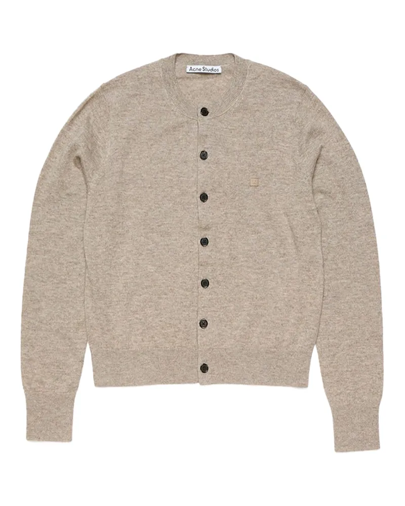 Acne Studios Fitted Wool Blend Cardigan — Beige Beige