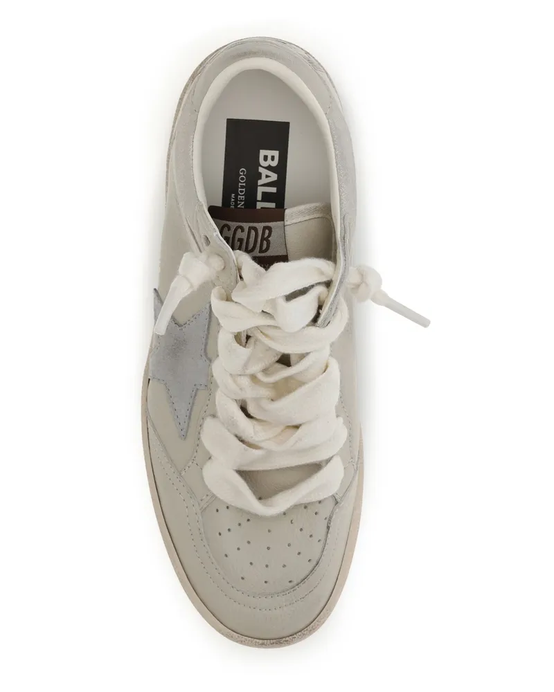 Golden Goose Women's Sneakers Ball Star Leather Cream-Grey Cream-Light Grey-Grey Calf Trainers Cream/light Grey/grey White