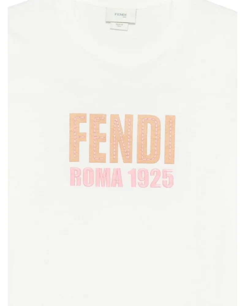 Fendi Logo-Print Cotton T-Shirt — White White