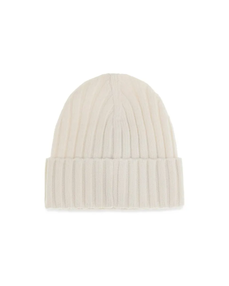 Moncler Women's White Wool Oves Aries Beanie Accessory White