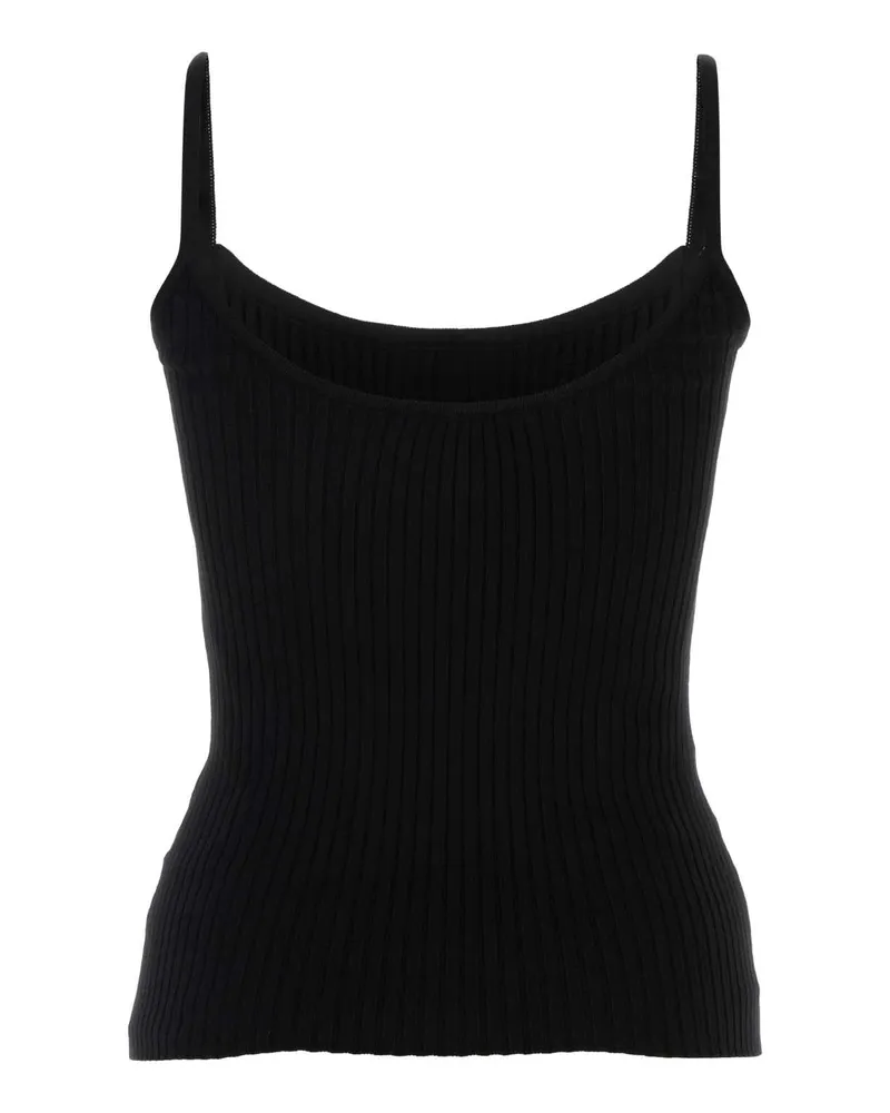 Courrèges Women's Black Viscose Blend Top Exterior: Polyester Maglie Sweater Black