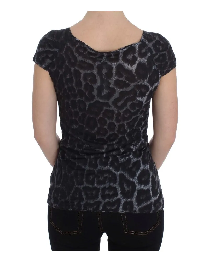 Roberto Cavalli Leopard Modal T-Shirt — Gray Gray
