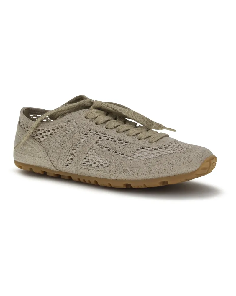 Balmain Women's Racer 45 Sneakers Macramé 8fi Sable Beige