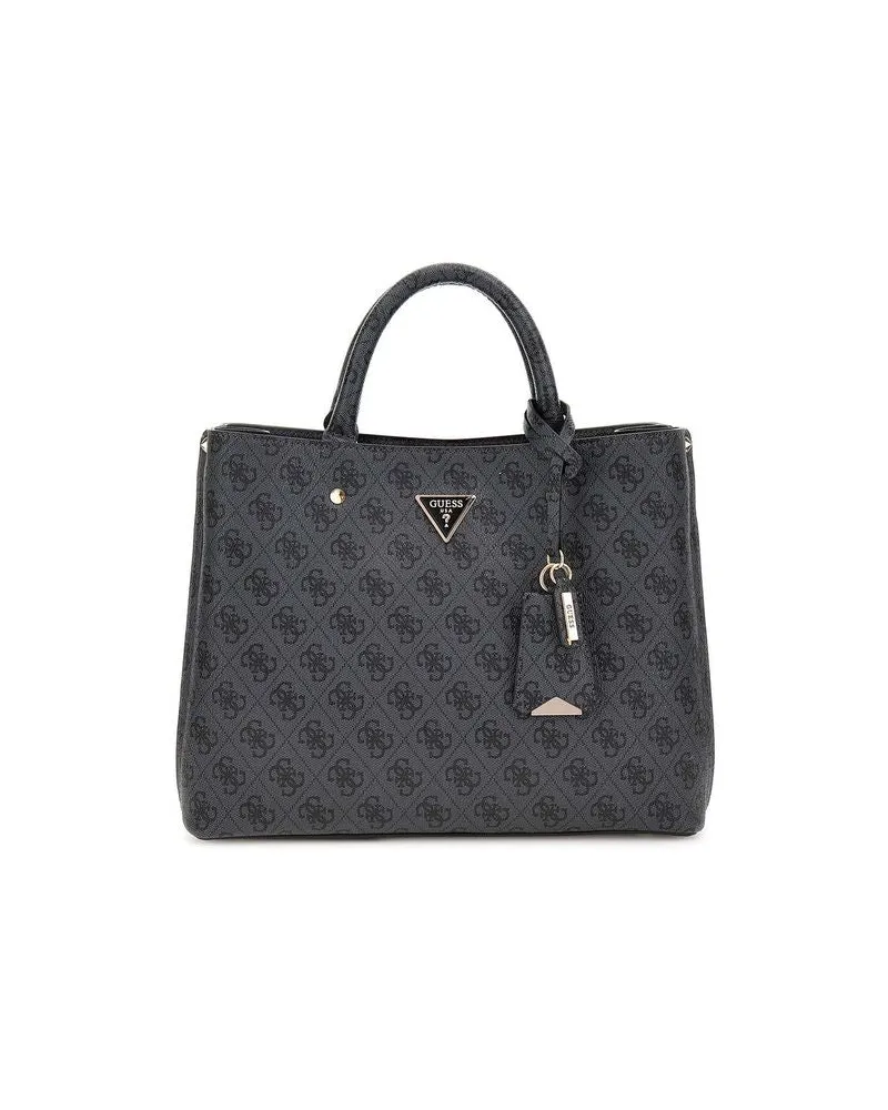 Guess Women's Satchel Coal Logo Polyurethane Satchel-bags Gray