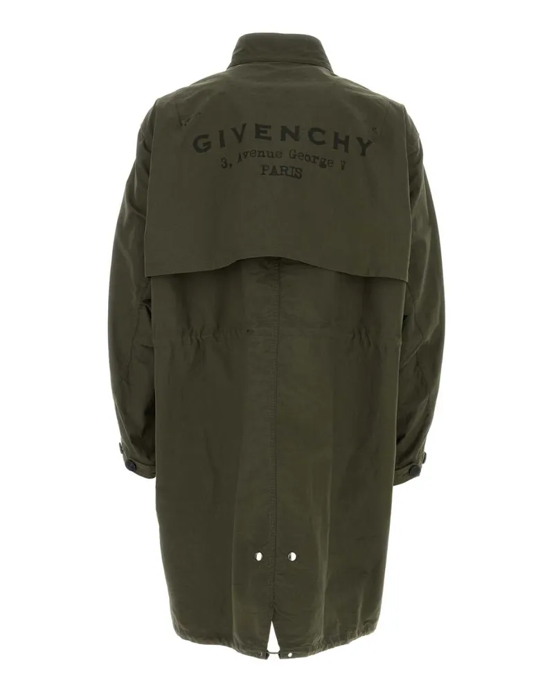 Givenchy Men's Olive Green Cotton Blend Parka Khaki Exterior: Nylon Giubbini Green